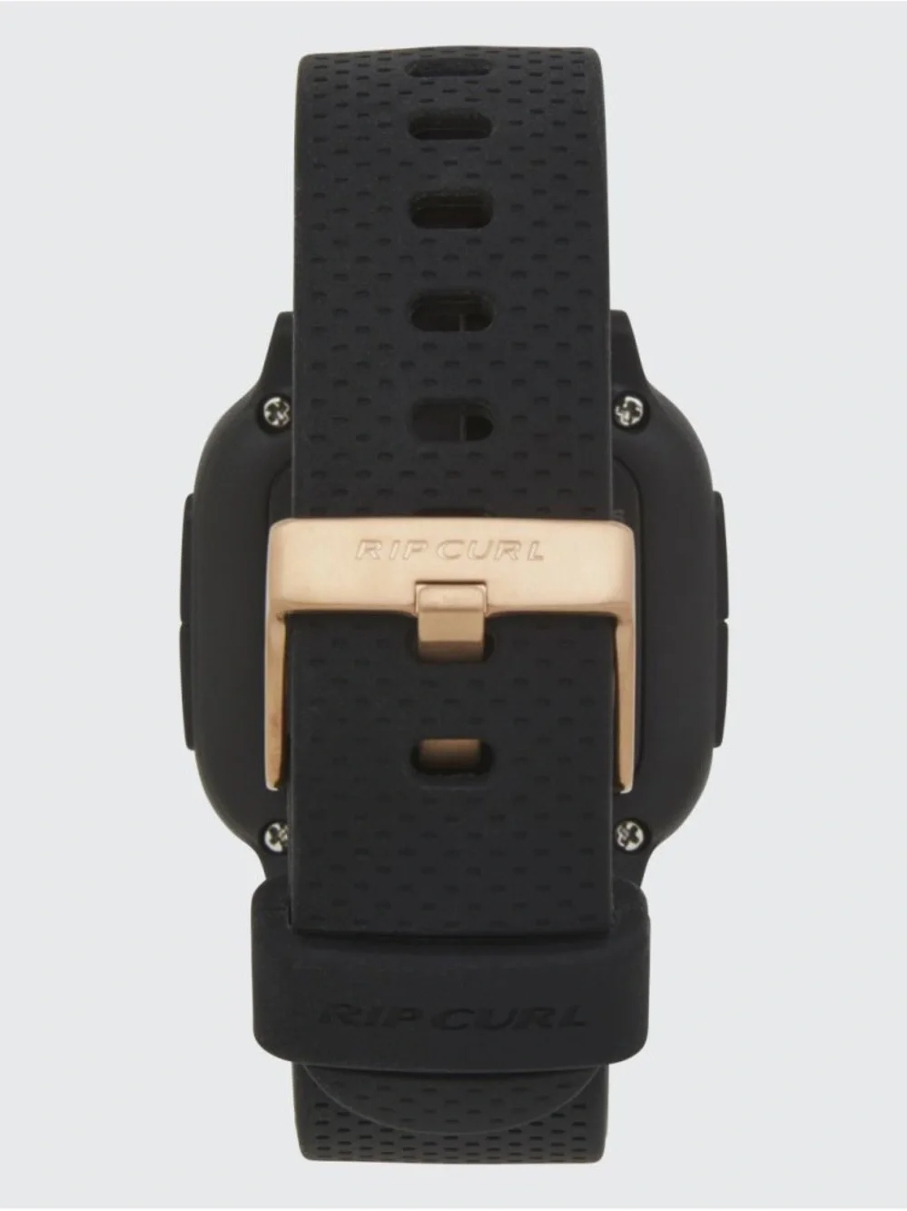 Rip Curl Black Silicone Digital Watch with Rose Gold bezel